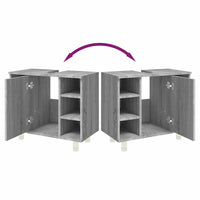 Armadietto Bagno Grigio Sonoma 60x32x53,5 cm Legno Multistrato cod mxl 5495