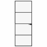 Porta Interna Nera 76x201,5cm Vetro Temperato Alluminio Sottilecod mxl 79520
