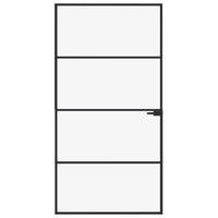 Porta Interna Nera 102x201,5 Vetro Temperato Alluminio Sottile 153661