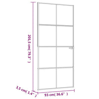 Porta Interna Nera 93x201,5cm Vetro Temperato Alluminio Sottile 153664