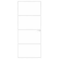 Porta Interna Bianca 83x201,5 cm Vetro Temperato Alluminio Slimcod mxl 106877