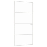 Porta Interna Bianca 93x201,5 cm Vetro Temperato Alluminio Slim 153668