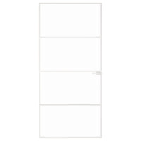 Porta Interna Bianca 93x201,5 cm Vetro Temperato Alluminio Slim 153668