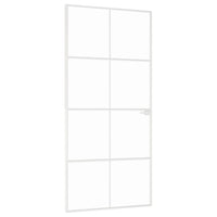 Porta Interna Bianca 93x201,5cm Vetro Temperato Alluminio Slim 153672