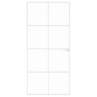 vidaXL Porta Interna Bianca 93x201,5cm Vetro Temperato Alluminio Slim
