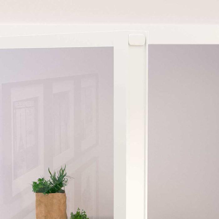 vidaXL Porta Interna Bianca 93x201,5cm Vetro Temperato Alluminio Slim