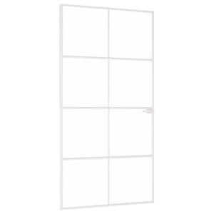 Porta Interna Bianca 102x201,5cm Vetro Temperato Alluminio Slimcod mxl 103680