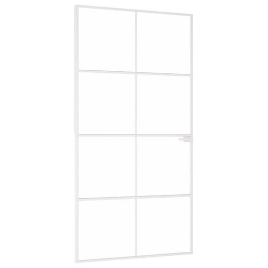 Porta Interna Bianca 102x201,5cm Vetro Temperato Alluminio Slimcod mxl 103680
