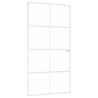 Porta Interna Bianca 102x201,5cm Vetro Temperato Alluminio Slim 153673