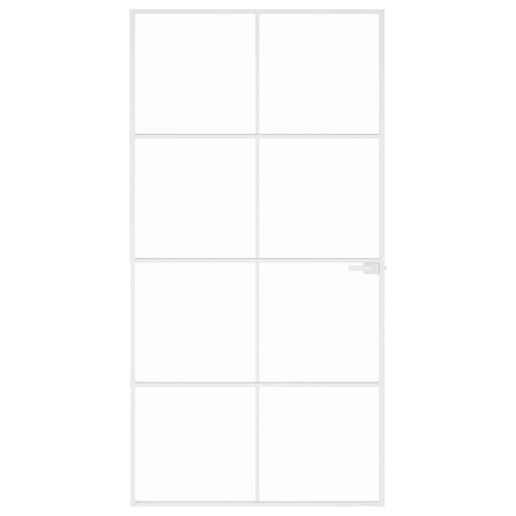 Porta Interna Bianca 102x201,5cm Vetro Temperato Alluminio Slimcod mxl 103680