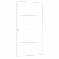 Porta Interna Bianca 102x201,5cm Vetro Temperato Alluminio Slim 153673