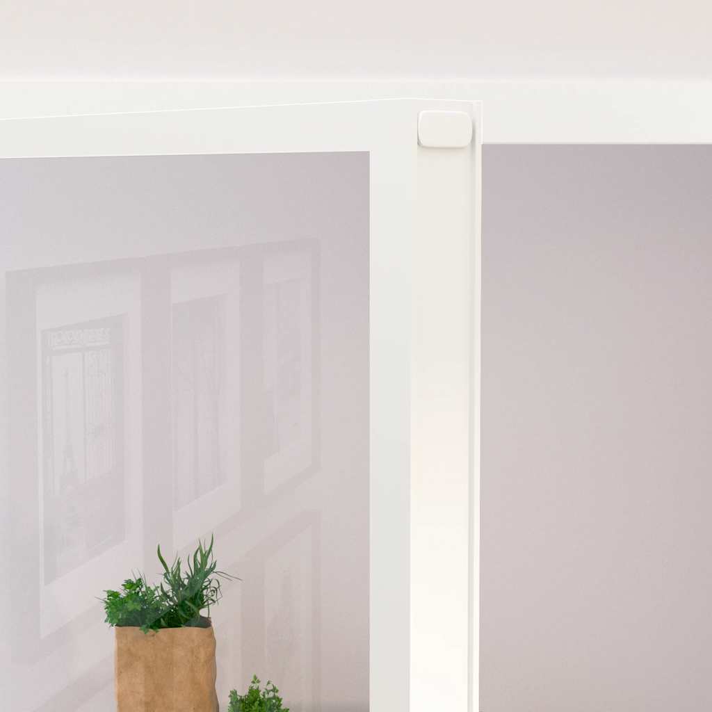 Porta Interna Bianca 102x201,5cm Vetro Temperato Alluminio Slim 153673