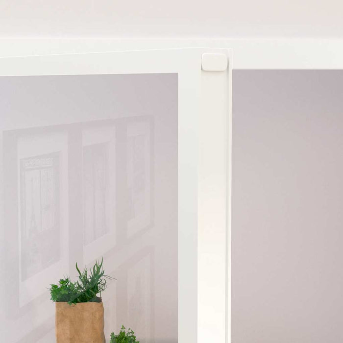 Porta Interna Bianca 102x201,5cm Vetro Temperato Alluminio Slim 153673
