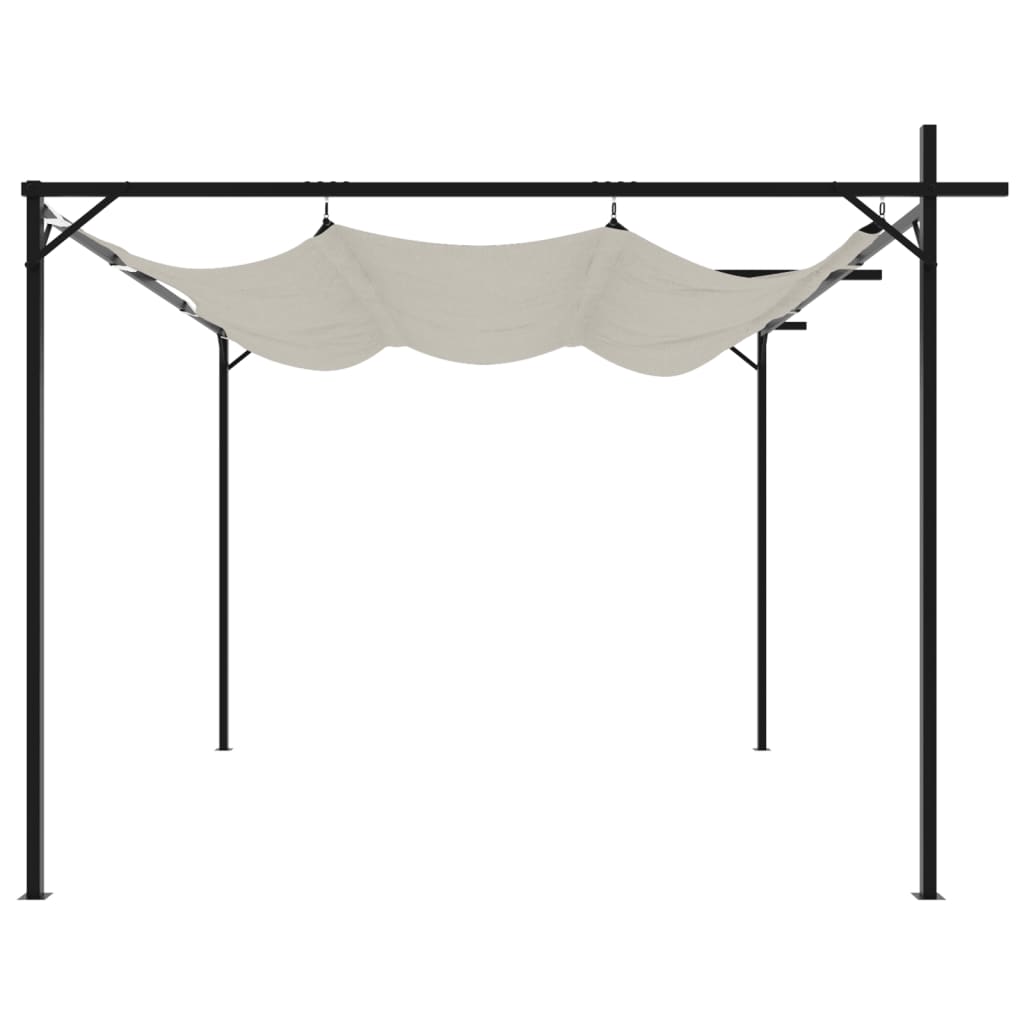 Pergola con Tetto Retrattile Crema 295x292x230 cm