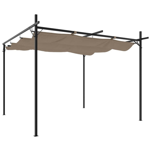 Pergola con Tetto Retrattile Tortora 295x292x230 cmcod mxl 131744