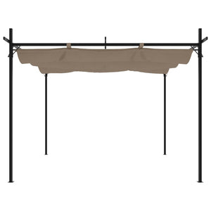 Pergola con Tetto Retrattile Tortora 295x292x230 cm 360115