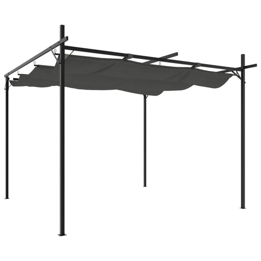 Pergola con Tetto Retrattile Antracite 295x292x230 cm 360116