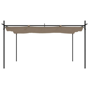 Pergola con Tetto Retrattile Tortora 395x292x230 cm 360118