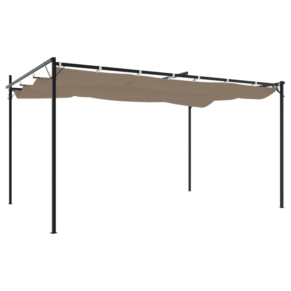 Pergola con Tetto Retrattile Tortora 395x292x230 cm 360118