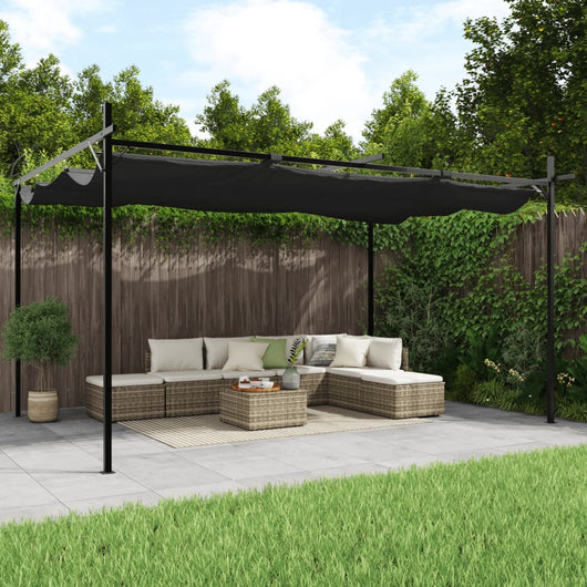 Pergola con Tetto Retrattile Antracite 395x292x230 cmcod mxl 107766
