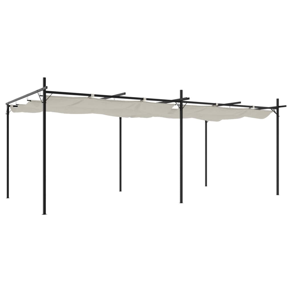 Pergola con Tetto Retrattile Crema 589x292x230 cmcod mxl 131739