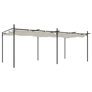 Pergola con Tetto Retrattile Crema 589x292x230 cmcod mxl 131739