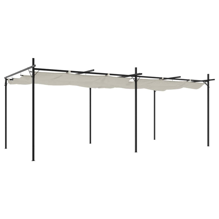 Pergola con Tetto Retrattile Crema 589x292x230 cmcod mxl 131739