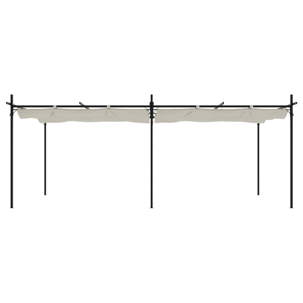 Pergola con Tetto Retrattile Crema 589x292x230 cmcod mxl 131739