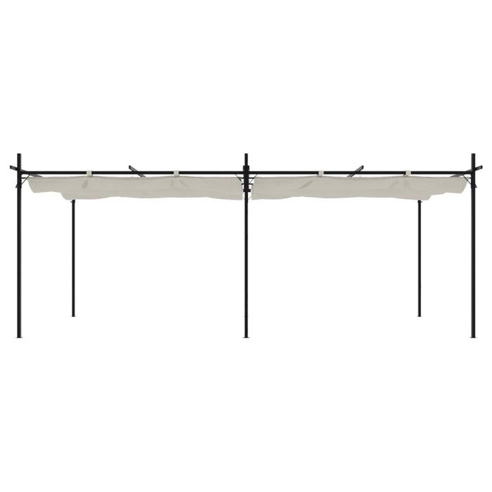 Pergola con Tetto Retrattile Crema 589x292x230 cmcod mxl 131739