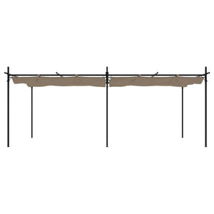 Pergola con Tetto Retrattile Tortora 589x292x230 cm