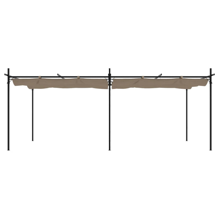Pergola con Tetto Retrattile Tortora 589x292x230 cm