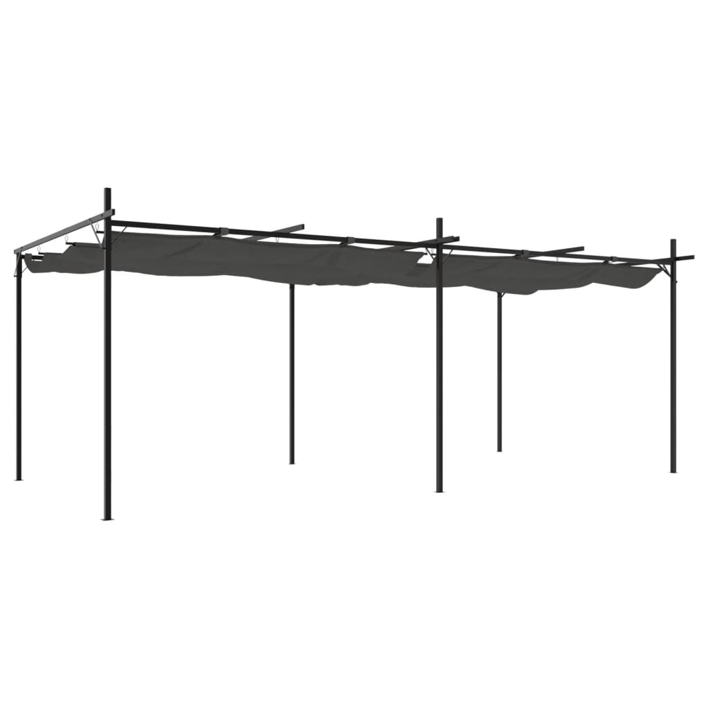 Pergola con Tetto Retrattile Antracite 589x292x230 cmcod mxl 131743