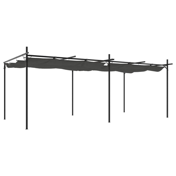 Pergola con Tetto Retrattile Antracite 589x292x230 cmcod mxl 131743