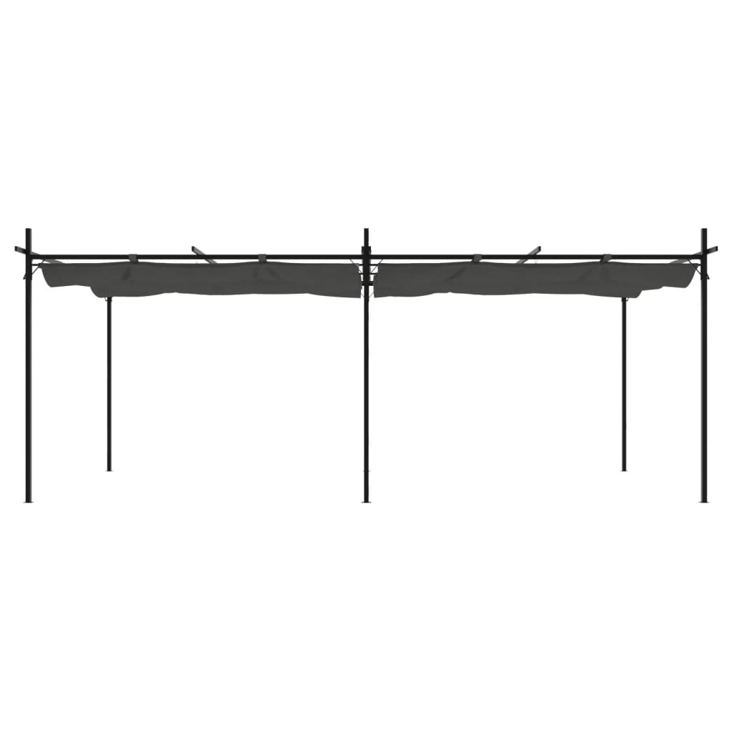 Pergola con Tetto Retrattile Antracite 589x292x230 cmcod mxl 131743
