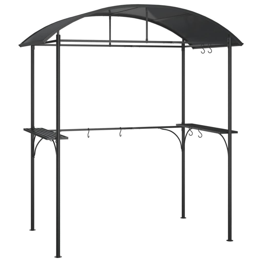 Gazebo Barbecue Ripiani Laterali Antracite 220x115x230 Acciaio 360138