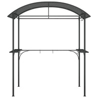 Gazebo Barbecue Ripiani Laterali Antracite 220x115x230 Acciaio 360138