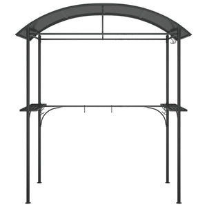 Gazebo Barbecue Ripiani Laterali Antracite 220x115x230 Acciaio 360138