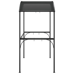 Gazebo Barbecue Ripiani Laterali Antracite 220x115x230 Acciaio 360138