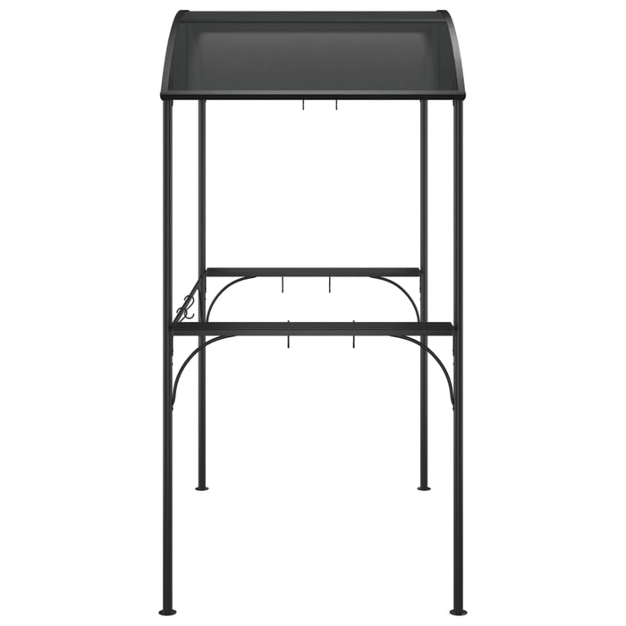 Gazebo Barbecue Ripiani Laterali Antracite 220x115x230 Acciaio 360138
