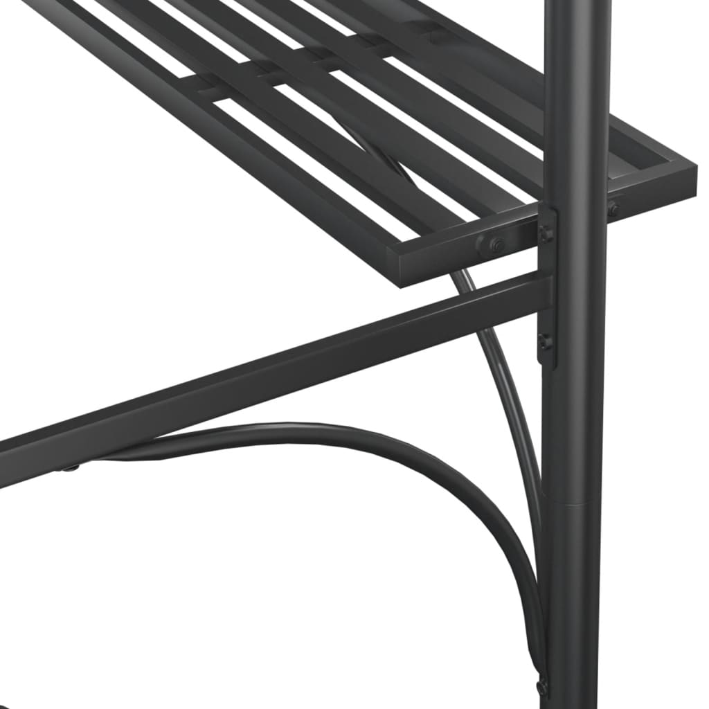 Gazebo Barbecue Ripiani Laterali Antracite 220x115x230 Acciaio 360138