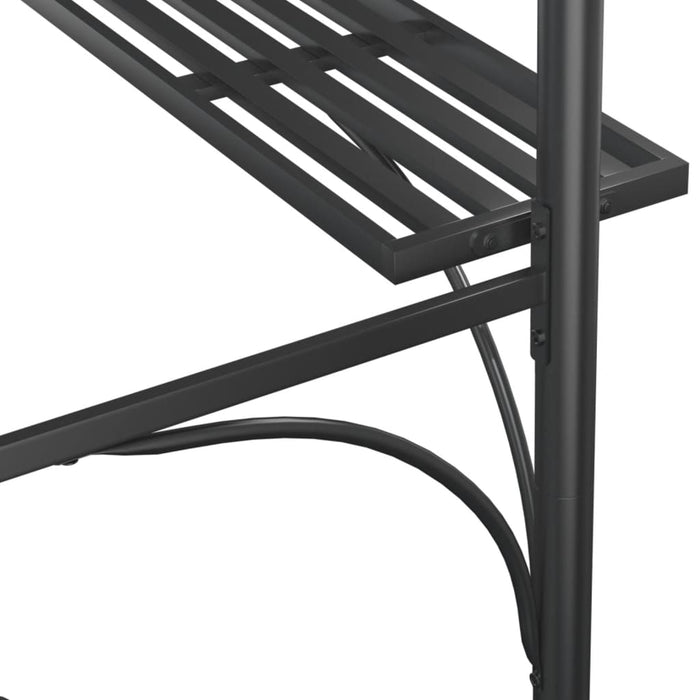 Gazebo Barbecue Ripiani Laterali Antracite 220x115x230 Acciaio 360138
