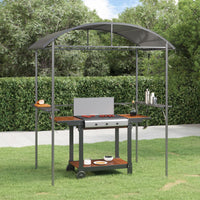 Gazebo Barbecue Ripiani Laterali Antracite 220x115x230 Acciaio 360138