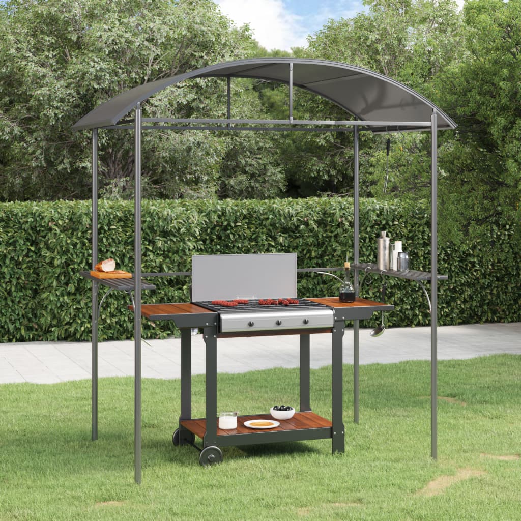 Gazebo Barbecue Ripiani Laterali Antracite 220x115x230 Acciaiocod mxl 93482