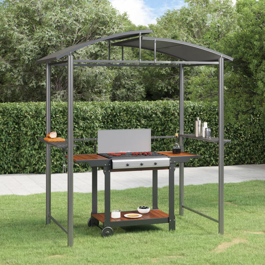 Gazebo Barbecue Ripiani Laterali Antracite 210x114x230 Acciaio 360139