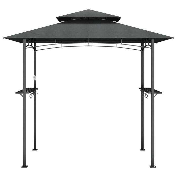 Gazebo Barbecue Ripiani Laterali Antracite 240x150x243 Acciaio