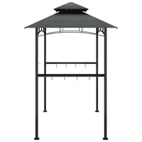 Gazebo Barbecue Ripiani Laterali Antracite 240x150x243 Acciaio