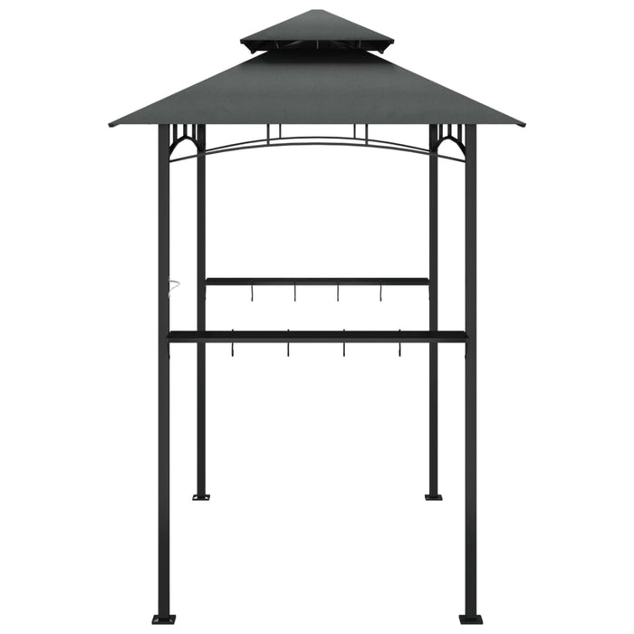 Gazebo Barbecue Ripiani Laterali Antracite 240x150x243 Acciaio