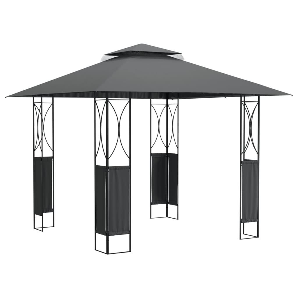 Gazebo con Tetto Antracite 300x300x270 cm Acciaiocod mxl 117974