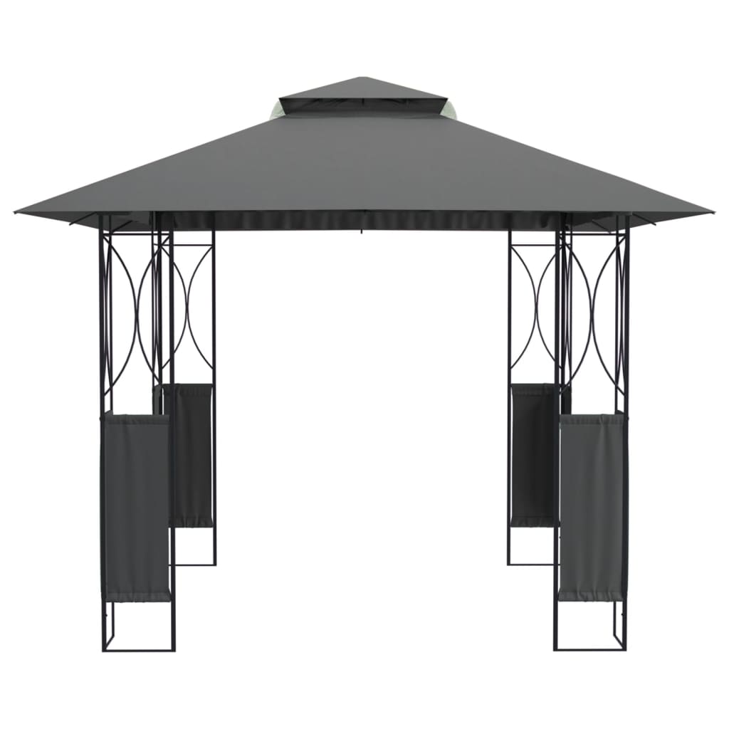 Gazebo con Tetto Antracite 300x300x270 cm Acciaio 360141