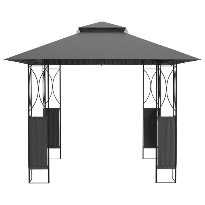 Gazebo con Tetto Antracite 300x300x270 cm Acciaiocod mxl 117974